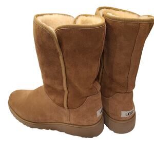 UGG Australia Amie Mid Calf Cold Weather Shearling Wedge Boot Women’s Size 12 US